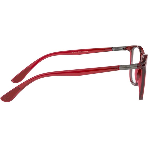 Ray-Ban 0RX7143 Transparent Red One Size - Picture 5 of 6